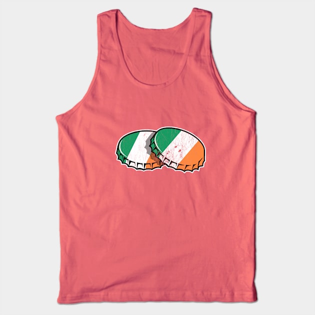 St. Patrick's Day Irish Stout Bottle Caps Tank Top by Hixon House